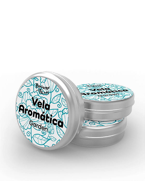 GARDEN - 50 Mini vela latinha 20g com caixa de presente (Personalizavel) - Perfume para Papel