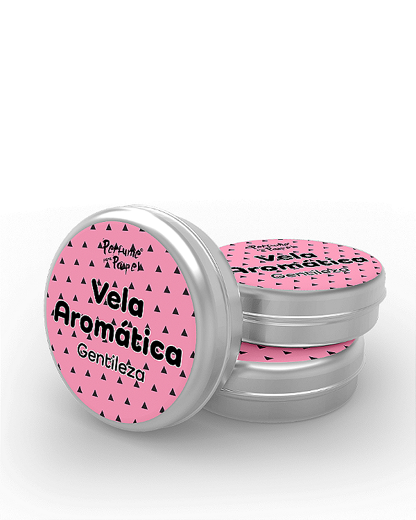 GENTILEZA - 50 Mini vela latinha 20g com caixa de presente (Personalizavel) - Perfume para Papel