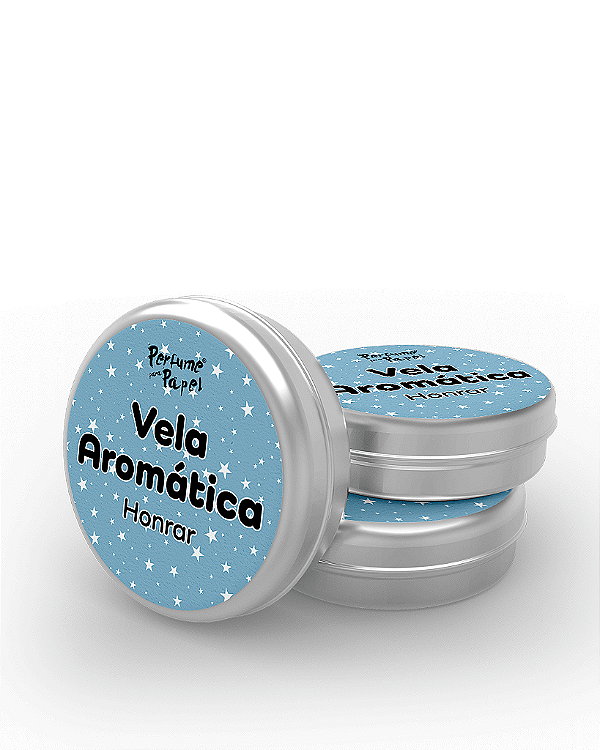 HONRAR - 50 Mini vela latinha 20g com caixa de presente (Personalizavel) - Perfume para Papel