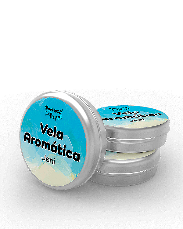 JENI - 50 Mini vela latinha 20g com caixa de presente (Personalizavel) - Perfume para Papel