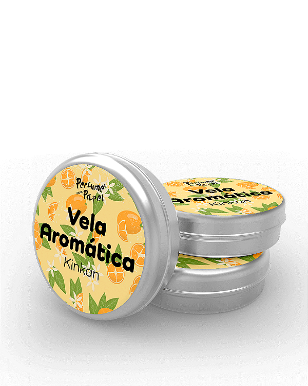 KINKAN - 50 Mini vela latinha 20g com caixa de presente (Personalizavel) - Perfume para Papel