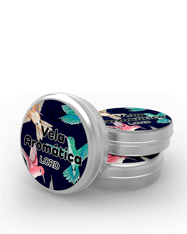 LORD - 50 Mini vela latinha 20g com caixa de presente (Personalizavel) - Perfume para Papel