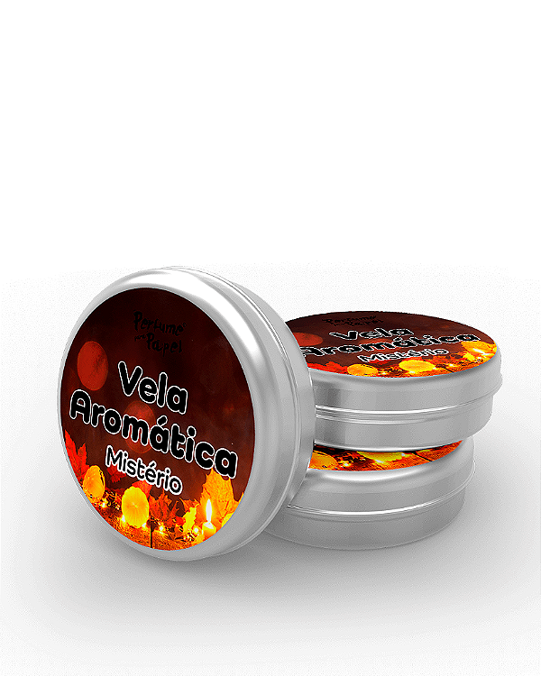 MISTÉRIO - 50 Mini vela latinha 20g com caixa de presente (Personalizavel) - Perfume para Papel