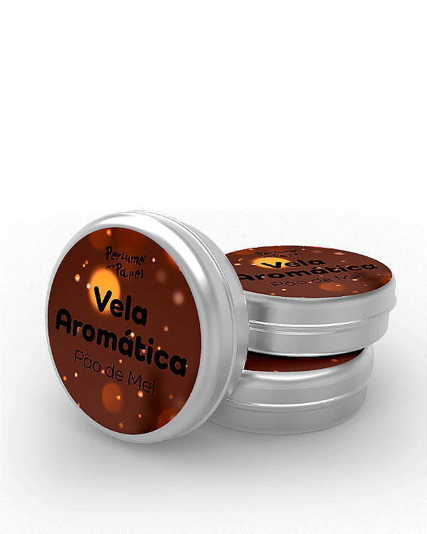 PÃO DE MEL - 50 Mini vela latinha 20g com caixa de presente (Personalizavel) - Perfume para Papel