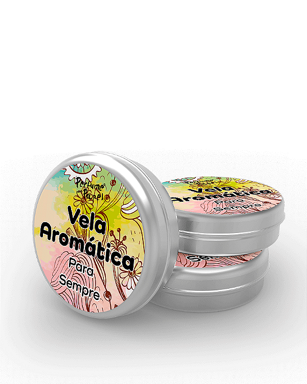 PARA SEMPRE - 50 Mini vela latinha 20g com caixa de presente (Personalizavel) - Perfume para Papel