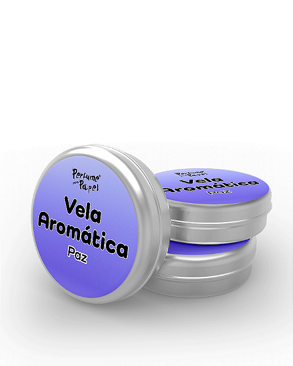 PAZ - 50 Mini vela latinha 20g com caixa de presente (Personalizavel) - Perfume para Papel
