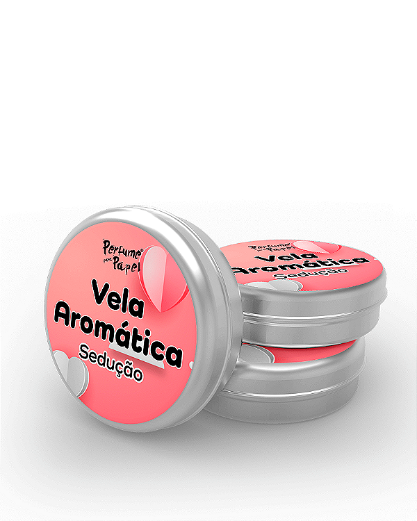 SEDUÇÃO - 50 Mini vela latinha 20g com caixa de presente (Personalizavel) - Perfume para Papel
