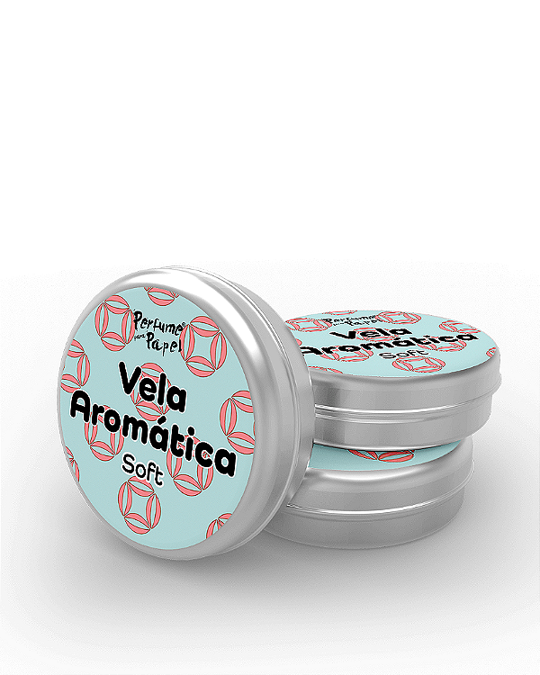 SOFT - 50 Mini vela latinha 20g com caixa de presente (Personalizavel) - Perfume para Papel