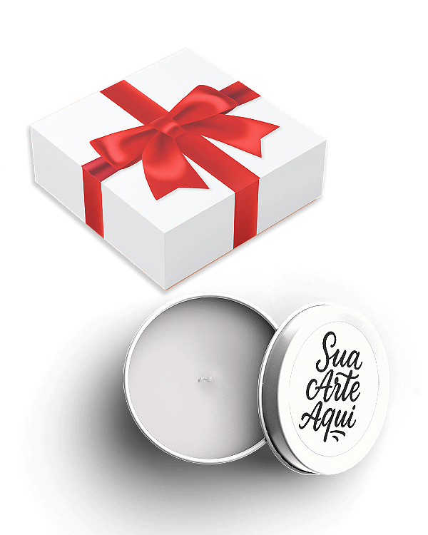 DOCES MAGNÓLIAS - 50 Mini vela latinha 20g com caixa de presente (Personalizavel) - Perfume para Papel