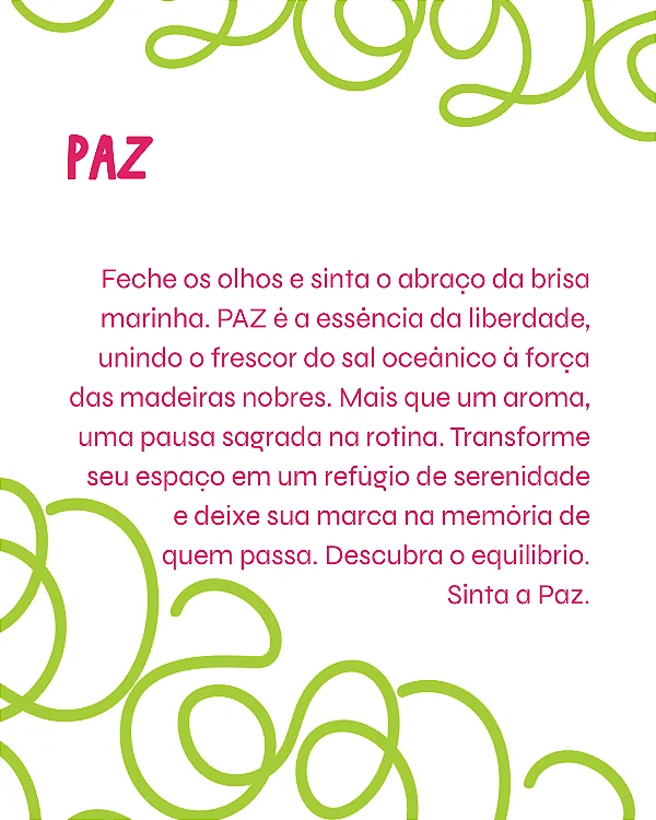 PAZ 2 ml - POCKET Perfume para Artesanato e Papelaria - Perfume para Papel