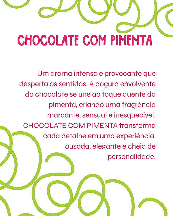 CHOCOLATE COM PIMENTA 2 ml - POCKET Perfume para Artesanato e Papelaria - Perfume para Papel