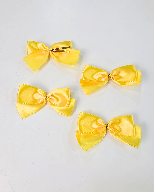 AMARELO - Cartela Laço Prático Cetim Premium - Tam: M (8 unidades) | Sonho a Dois