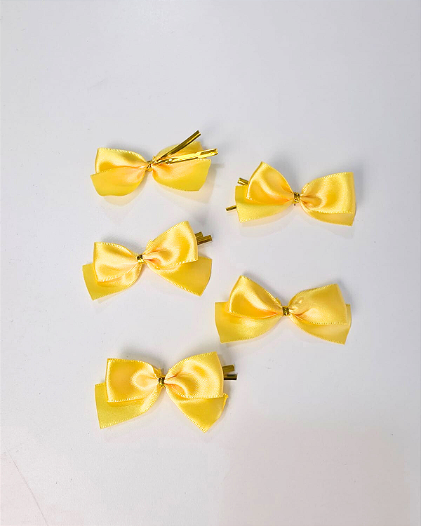 AMARELO - Cartela Laço Prático Cetim Premium - Tam: P (10 unidades) | Sonho a Dois