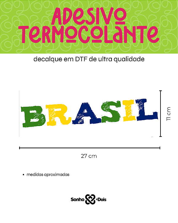 Transfer Termocolante DTF Barrado 27x11cm Copa