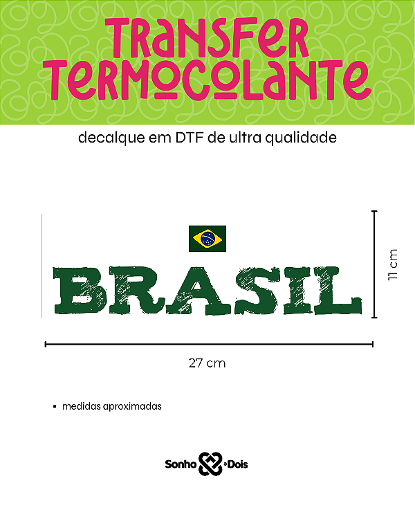 Transfer Termocolante DTF Barrado 27x11cm Copa