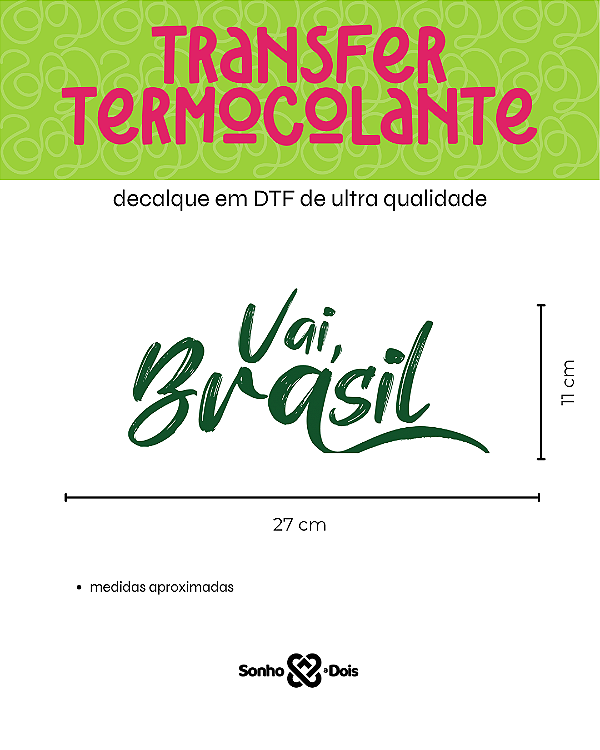 Transfer Termocolante DTF Barrado 27x11cm Copa