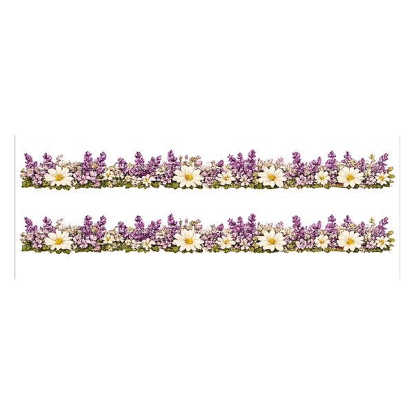 Transfer Termocolante DTF Barrado 27x11cm Floral