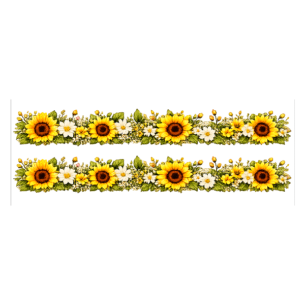Transfer Termocolante DTF Barrado 27x11cm Floral