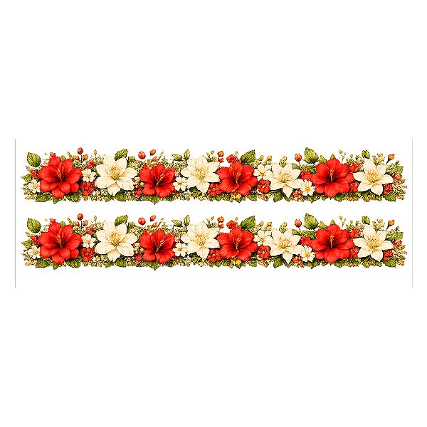 Transfer Termocolante DTF Barrado 27x11cm Floral