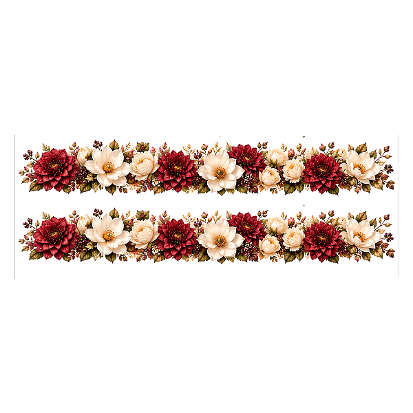 Transfer Termocolante DTF Barrado 27x11cm Floral