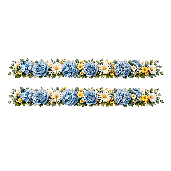 Transfer Termocolante DTF Barrado 27x11cm Floral