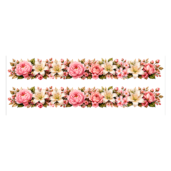 Transfer Termocolante DTF Barrado 27x11cm Floral