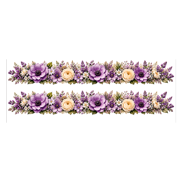 Transfer Termocolante DTF Barrado 27x11cm Floral