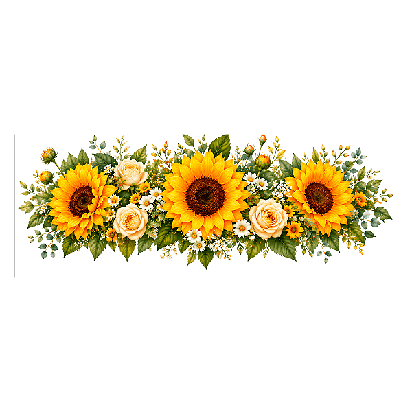 Transfer Termocolante DTF Barrado 27x11cm Floral