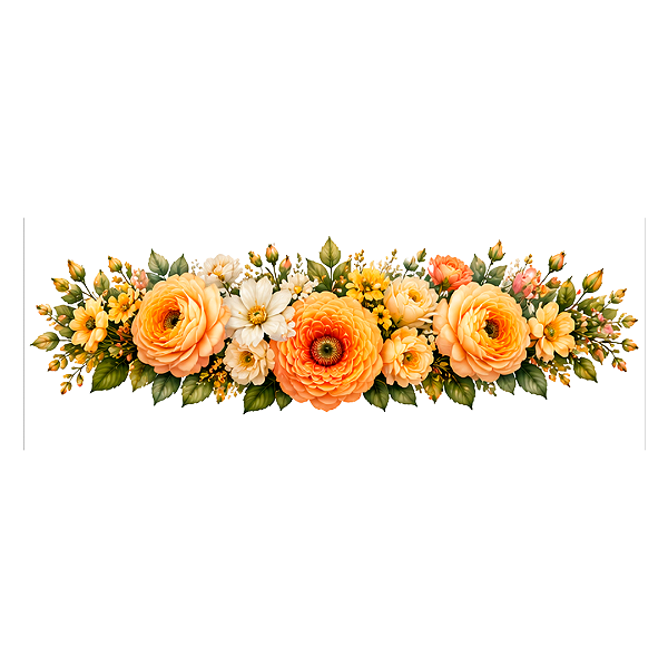 Transfer Termocolante DTF Barrado 27x11cm Floral