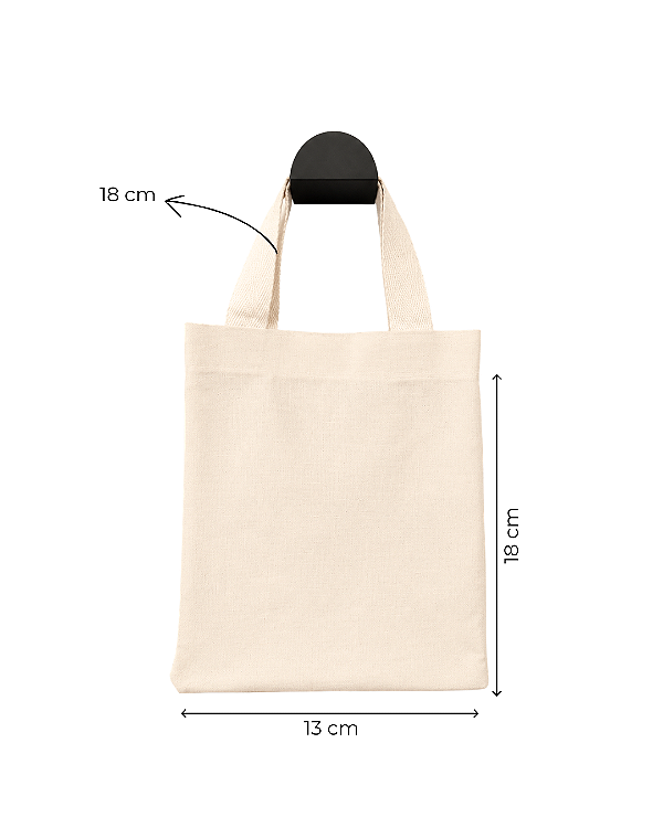 MIni Ecobag Sacolas Ecológicas  13x18 cm (LxA) Ecobag 100% Algodão Cru Lisa