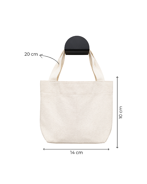 Mini Ecobag Sacolas Ecológicas 14x10x4 cm (LxAxP) 100% Algodão Cru Lisa