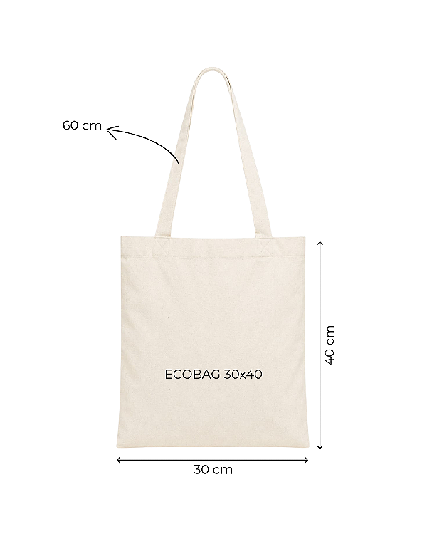 Ecobag Sacolas Ecológicas 30x40 cm (LxA) 100% Algodão Cru Lisa