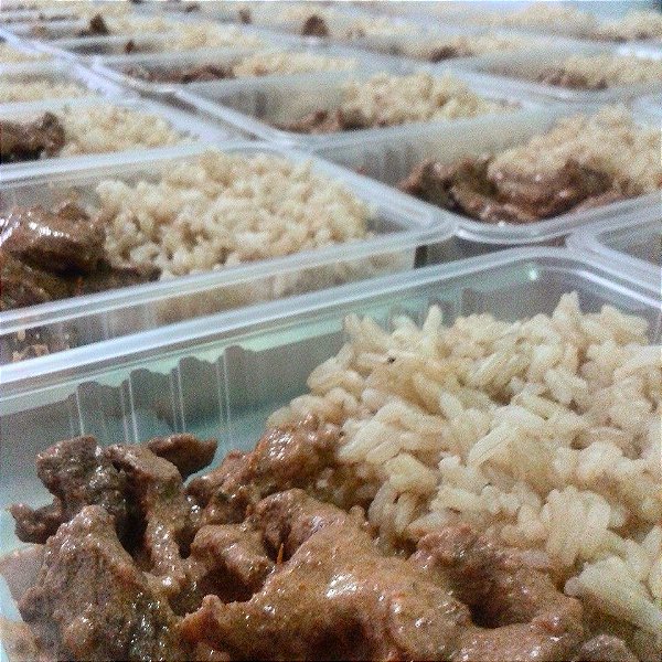 Arroz integral c/  Strogonofe de patinho