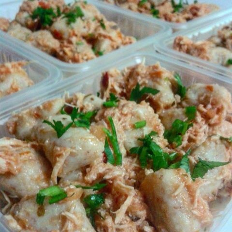 Nhoque de batata doce e frango