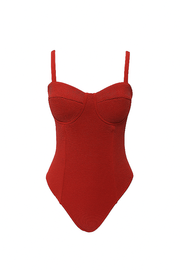 Maiô Estruturado em Malha Canelada com Aro