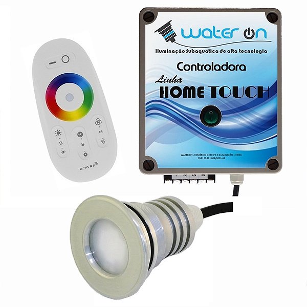 Kit Iluminação Piscina 1 Refletor 23w Led + Controle Touch