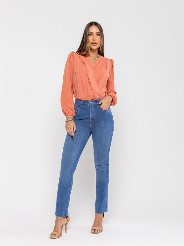 Calça Jeans Elasticidade 360° Reta - Loopper K32155107