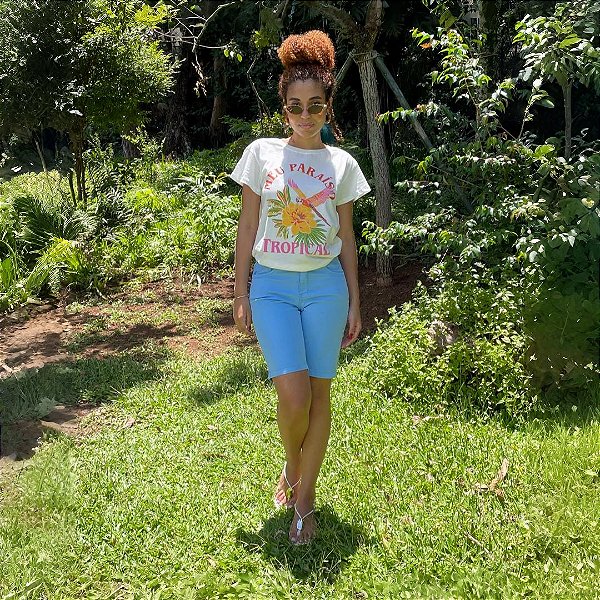 Bermuda Azul Céu Algodão com Elastano - 22052