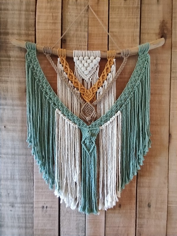 Painel tribal em macramê