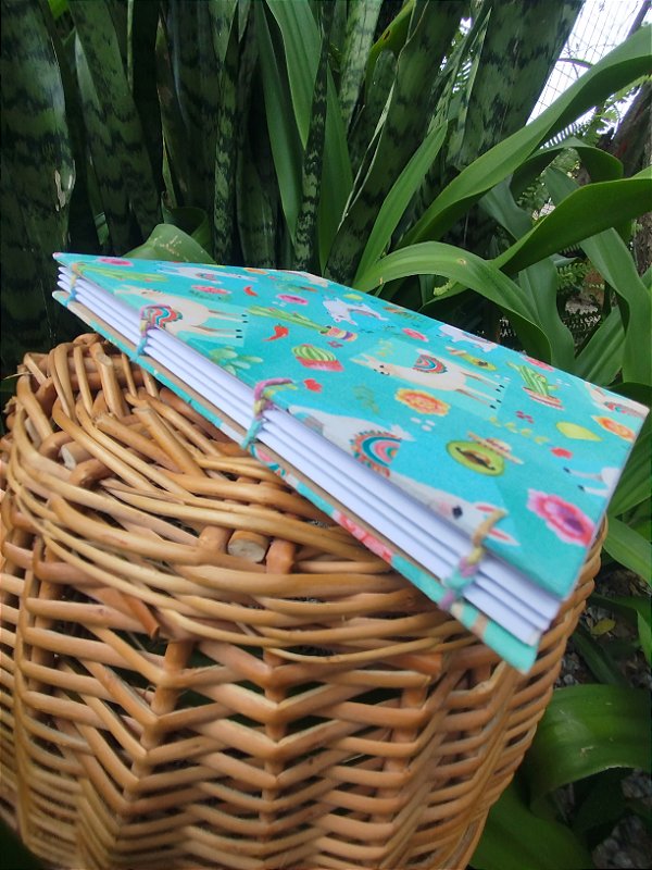 Caderno artesanal lhamas