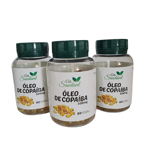 3 Oléo de Copaíba - Cia.Saudável 60 cápsulas 500mg.