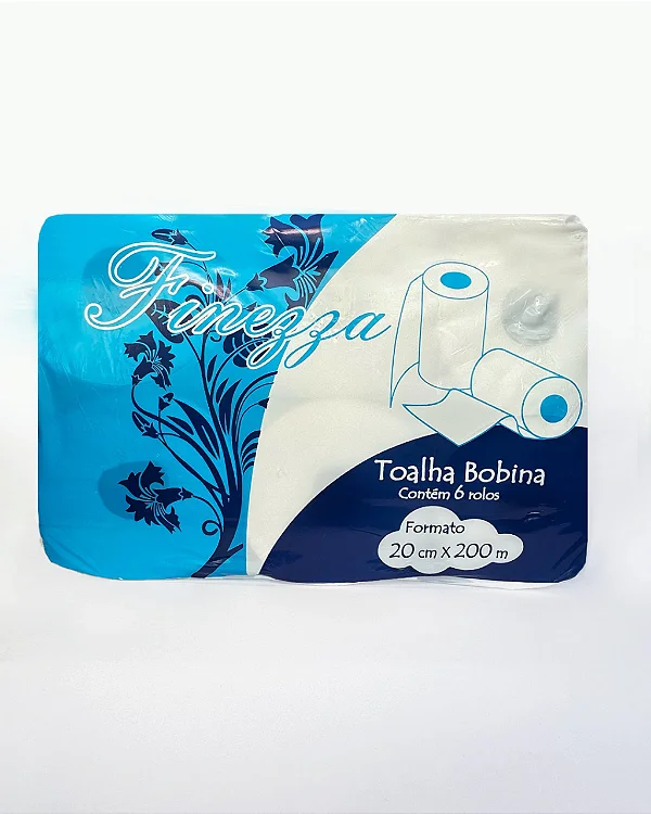 Bobina Papel Toalha 100% celulose 20cm x 160m 6 rolos