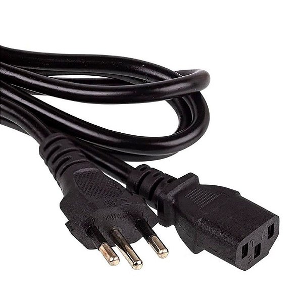 Cabo de Força Tripolar,  3 Pinos, PC, Notebook, Monitor, Novo Padrão 10A