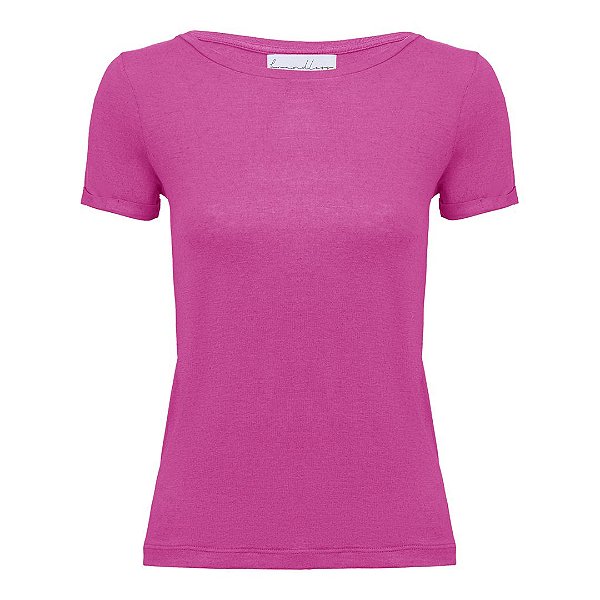 TShirt Linho Gola C Magenta