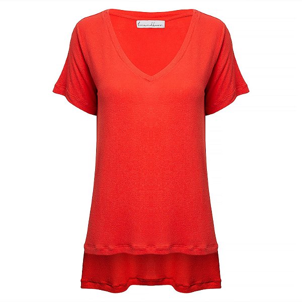 TShirt Linho Ampla Coral