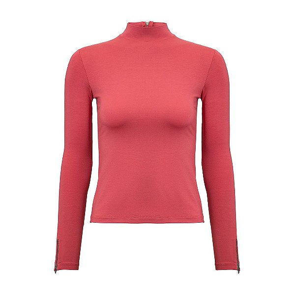 Turtleneck Manga Longa Rosa Goiaba