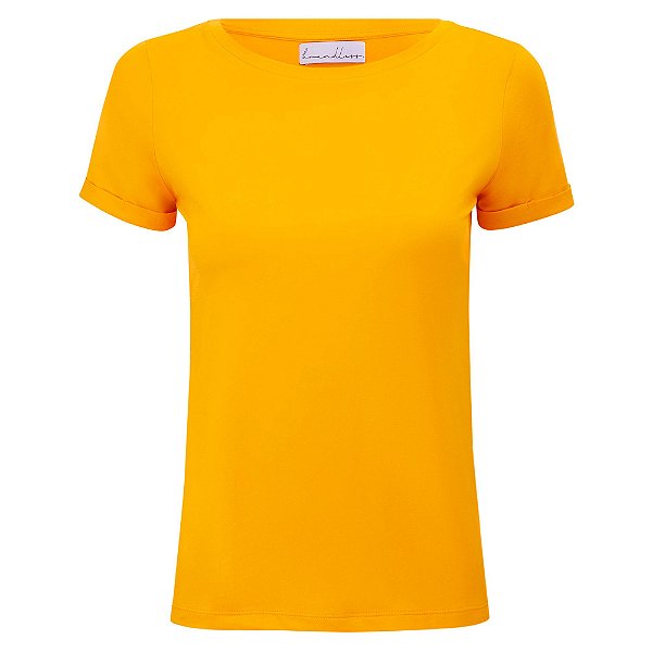 T-Shirt Modal Gola C Amarelo Solar