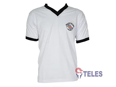 Camiseta Malha PV Gola em V PMESP S/ QRA Bordado 1° SALÁRIO