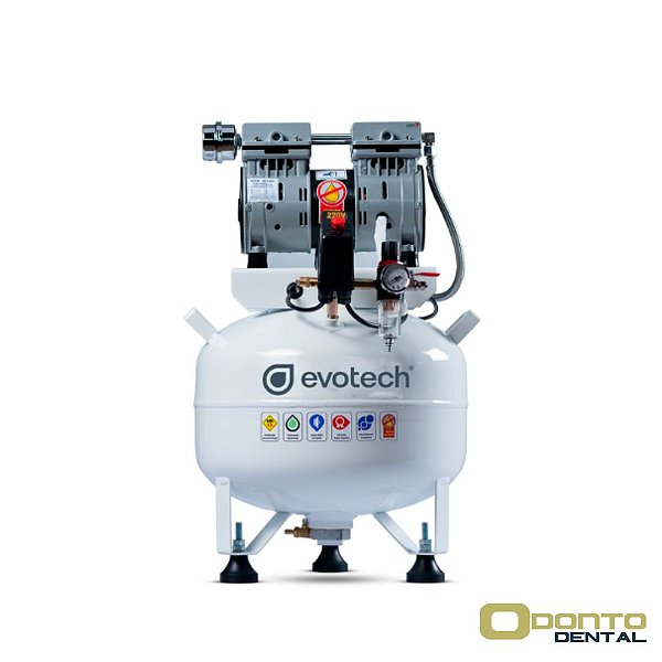 Compressor Odontológico 40L 1HP Isento de Óleo - Evotech