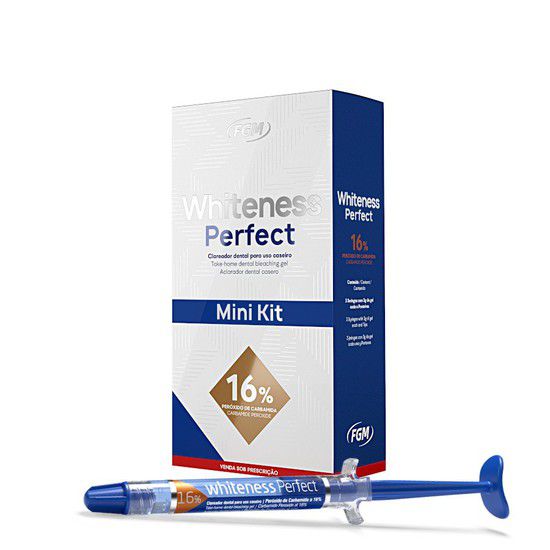 Clareador Whiteness Perfect 16% Mini Kit com 3 seringas - FGM